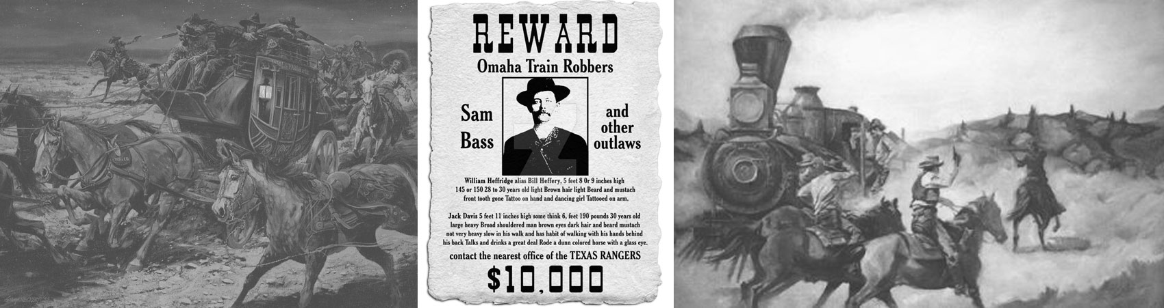 Sam Bass Texas Rangers Wanted Poster